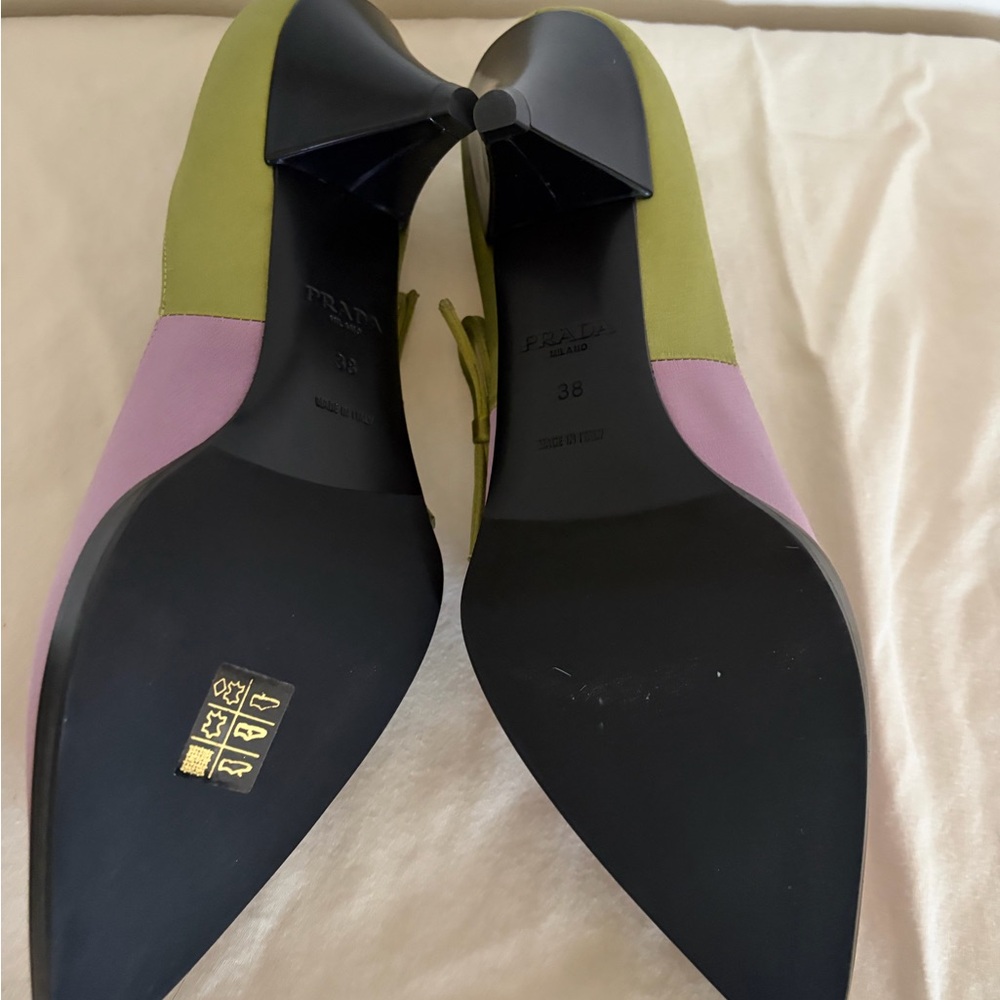 Prada Pink and Olive Green Heels - Picture 5 of 8